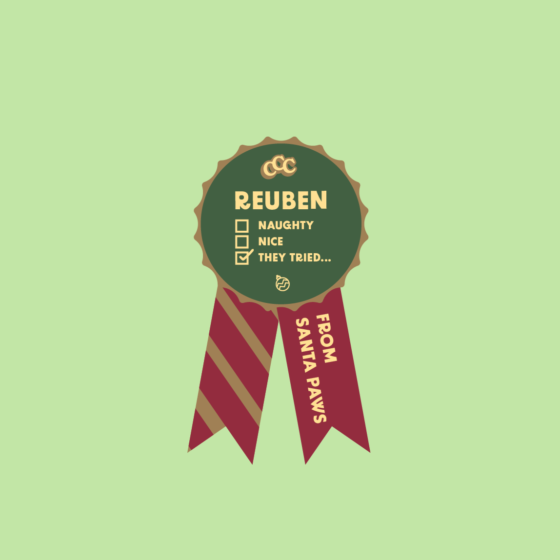 Customisable Christmas Rosettes - 3 Designs