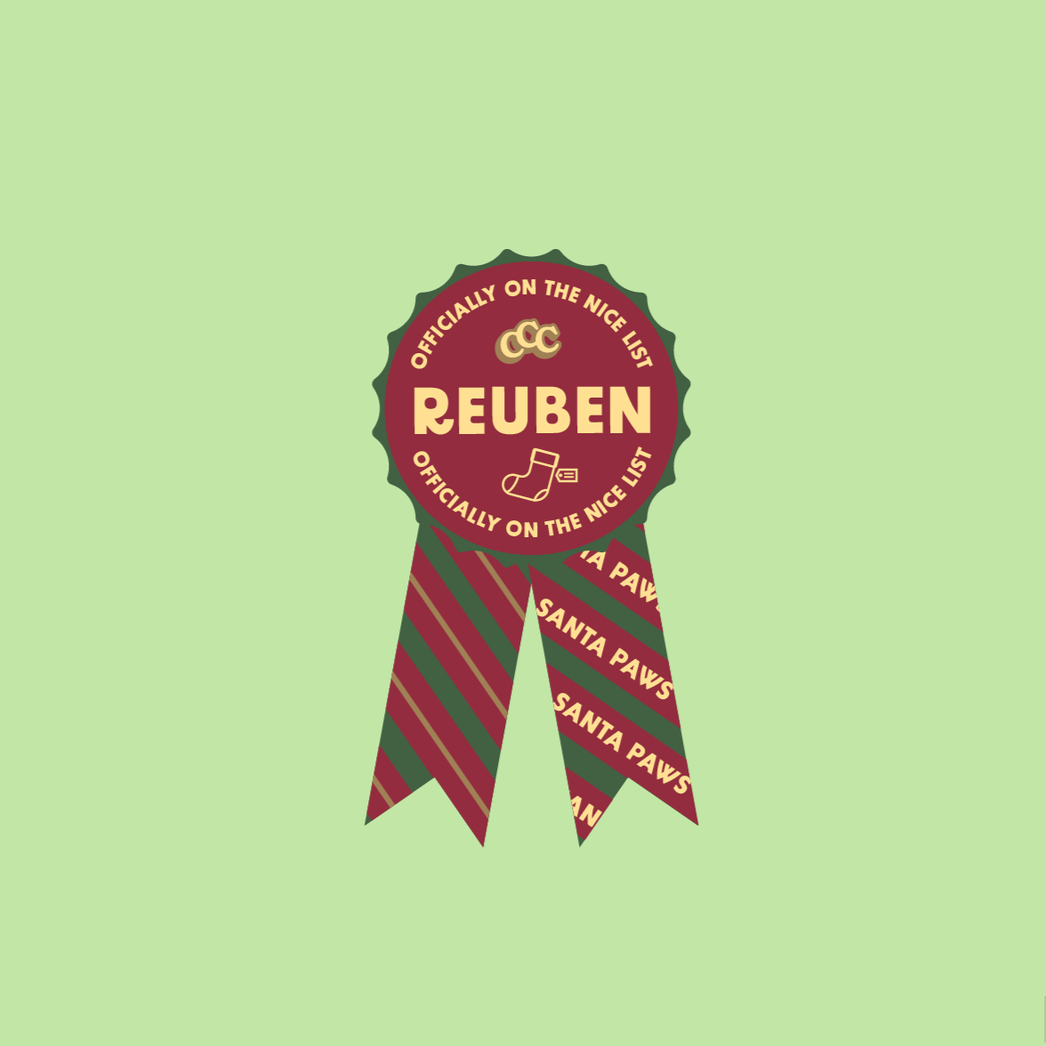 Customisable Christmas Rosettes - 3 Designs